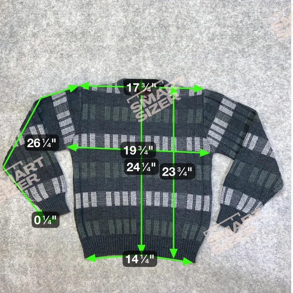 Eagle‎ Point Men's Gray Plaid Pattern Crew Neck Sweater Size M